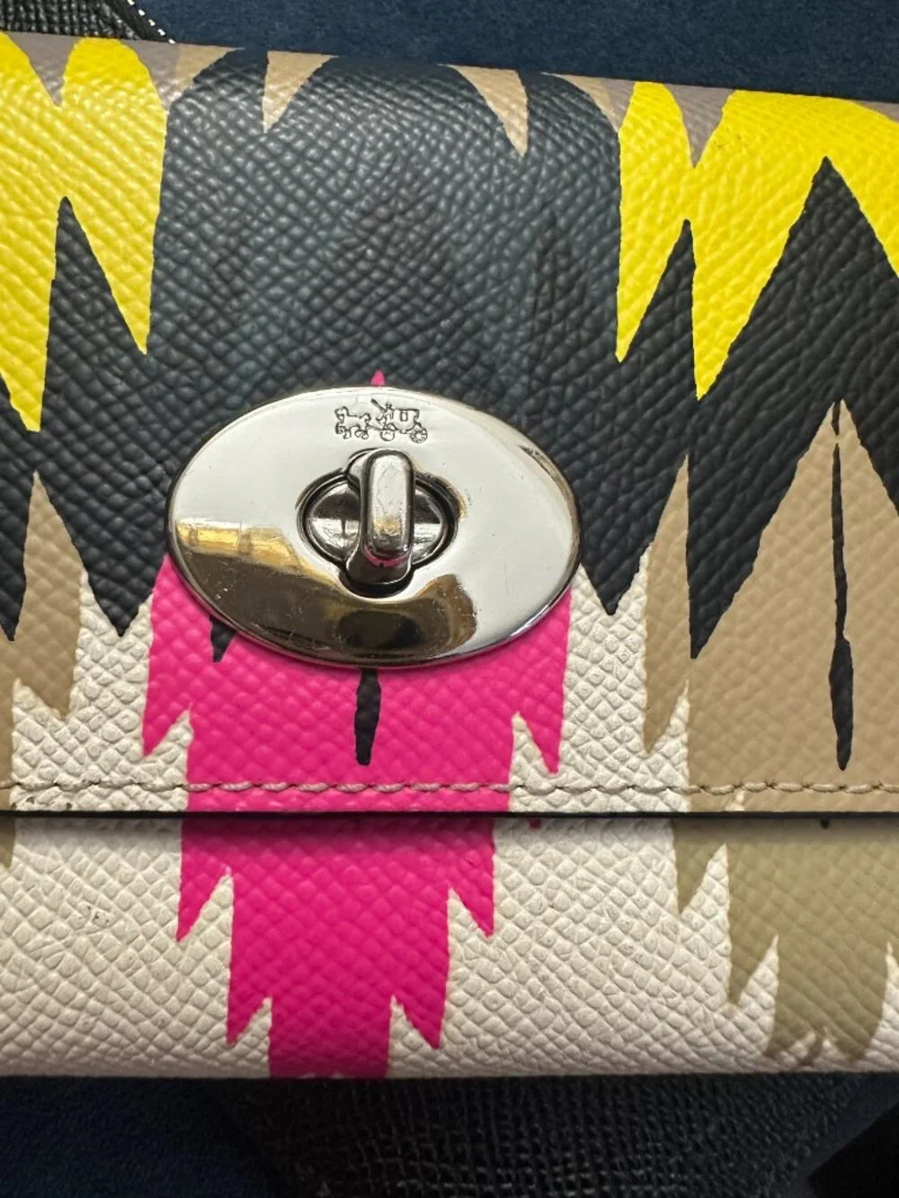 Coach Hawk Feathers Long Leather Wallet - Excellent!